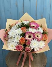 Букет цветов из:  Розы, Герберы и Хризантемы #REPLACE_PRED# Александровке Воронежской области