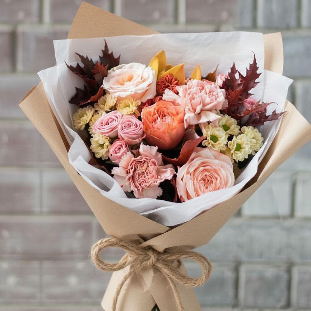 Букет цветов из: Гвоздики, Хризантемы и Розы в Александровке Воронежской области