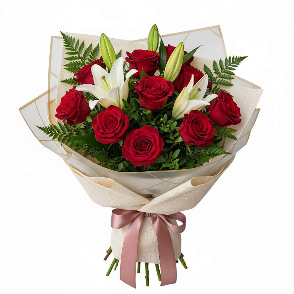 Букет цветов из: Лилии и Розы в Александровке Воронежской области