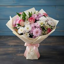 Букет цветов из:  Хризантемы, Альстромерии и Розы в Александровке Воронежской области